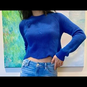 Wilfred sardou scallop cropped sweater